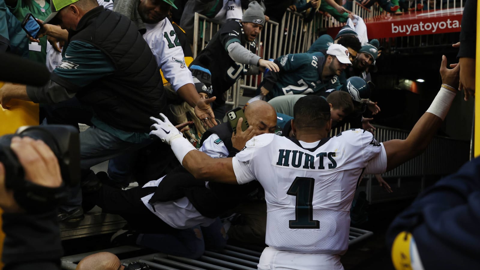 FedEx Field stands collapse as Jalen Hurts exits field after win