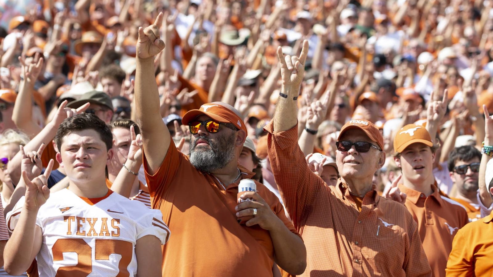 Watch: Texas fans throw beer cans onto field during Big 12 Championship Game