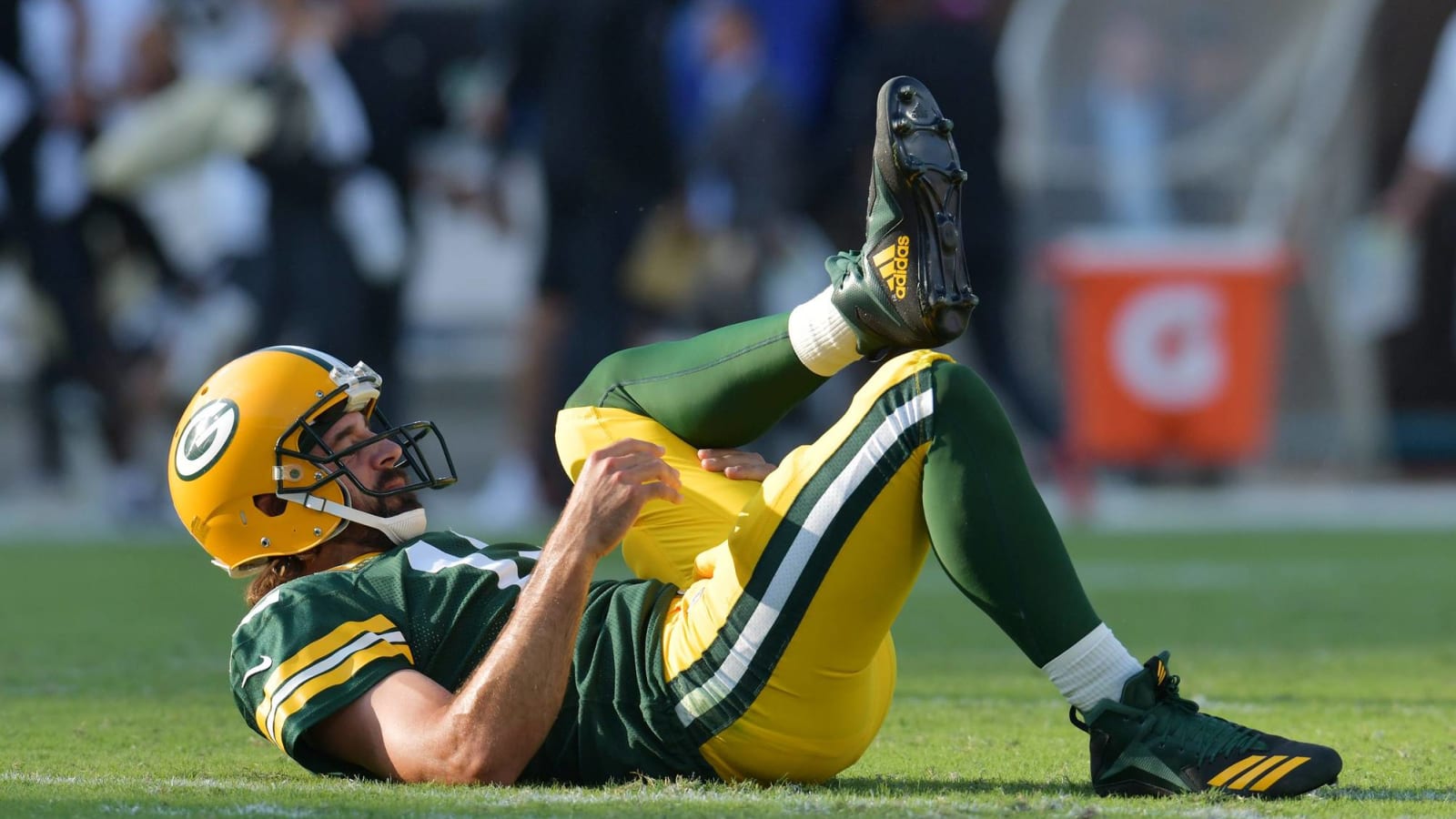 Aaron Rodgers getting memes for his slicked-back hair, prison look