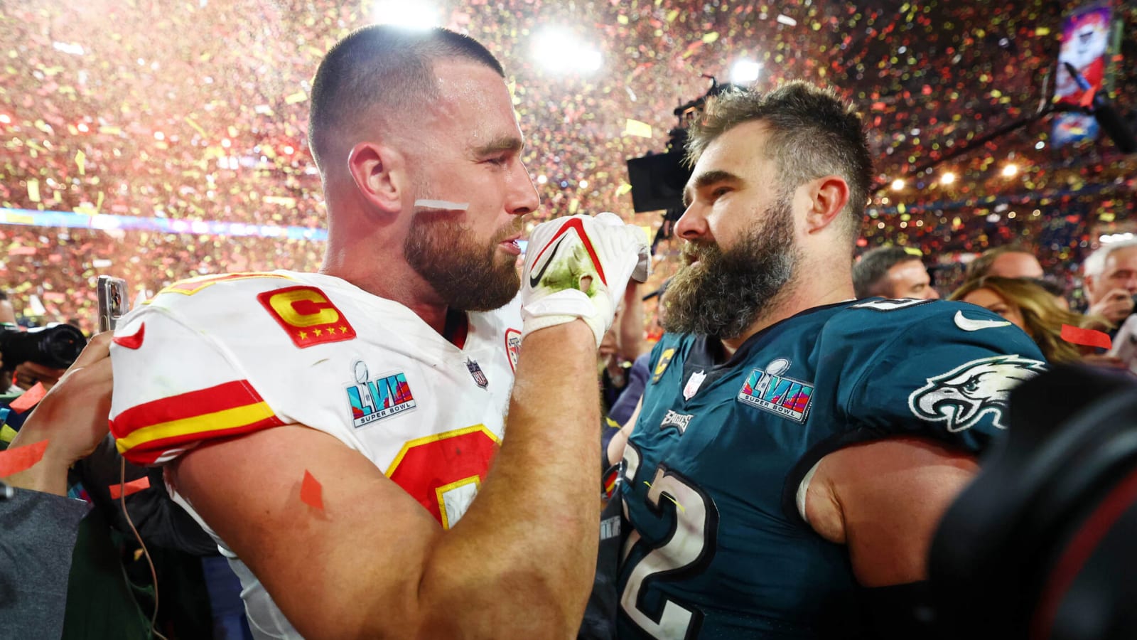 Jason Kelce reveals what he said to brother Travis after Super Bowl