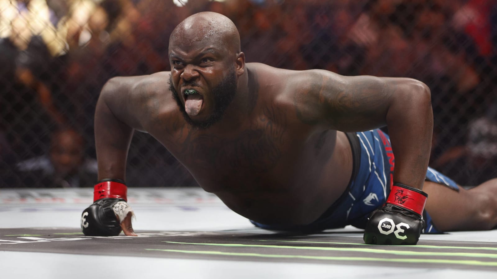 Derrick Lewis takes off his shorts after big UFC win