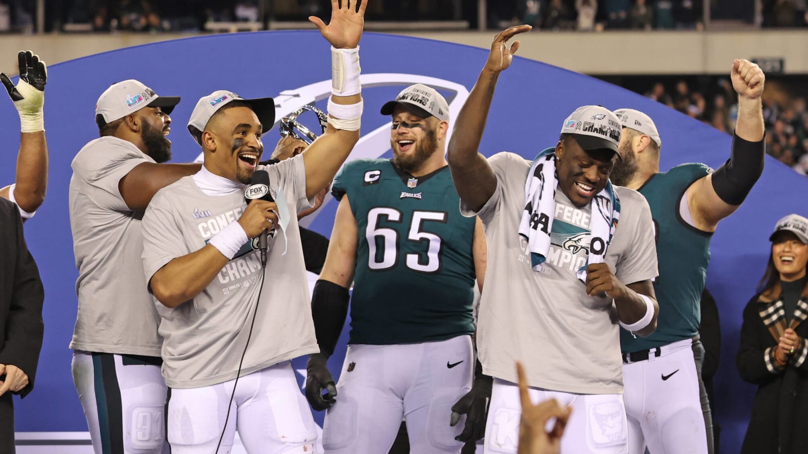 Watch: Jalen Hurts sings Eagles’ fight song with stadium after win