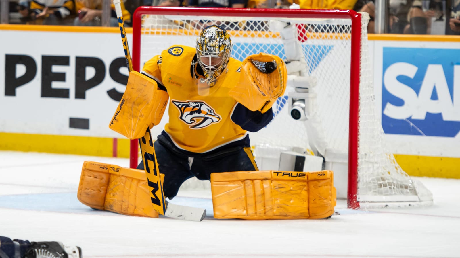 Who has the guts to swing big for Predators goaltender Juuse Saros?
