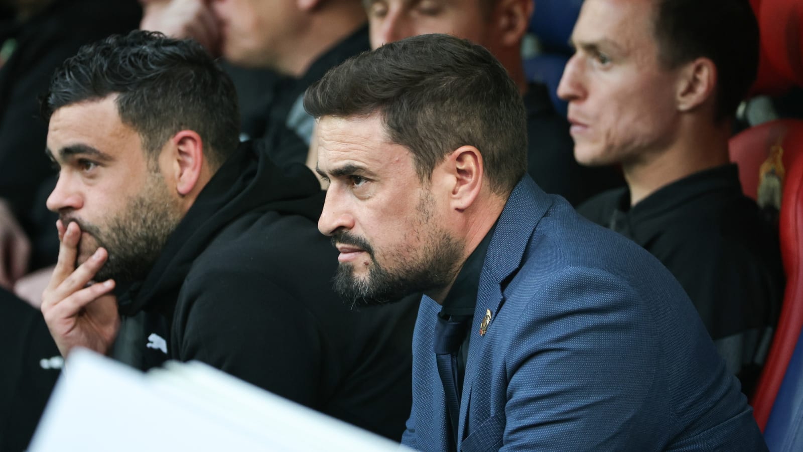 Serie C manager Pep Clotet FURIOUSLY grabs player by collar after picking up a red card