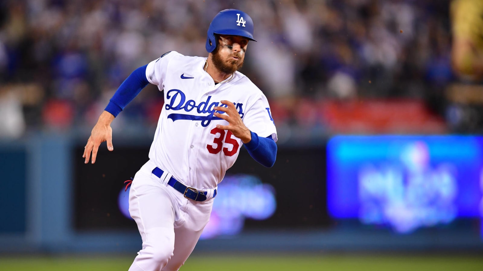 Los Angeles Dodgers outfielder Cody Bellinger (35) poses before an