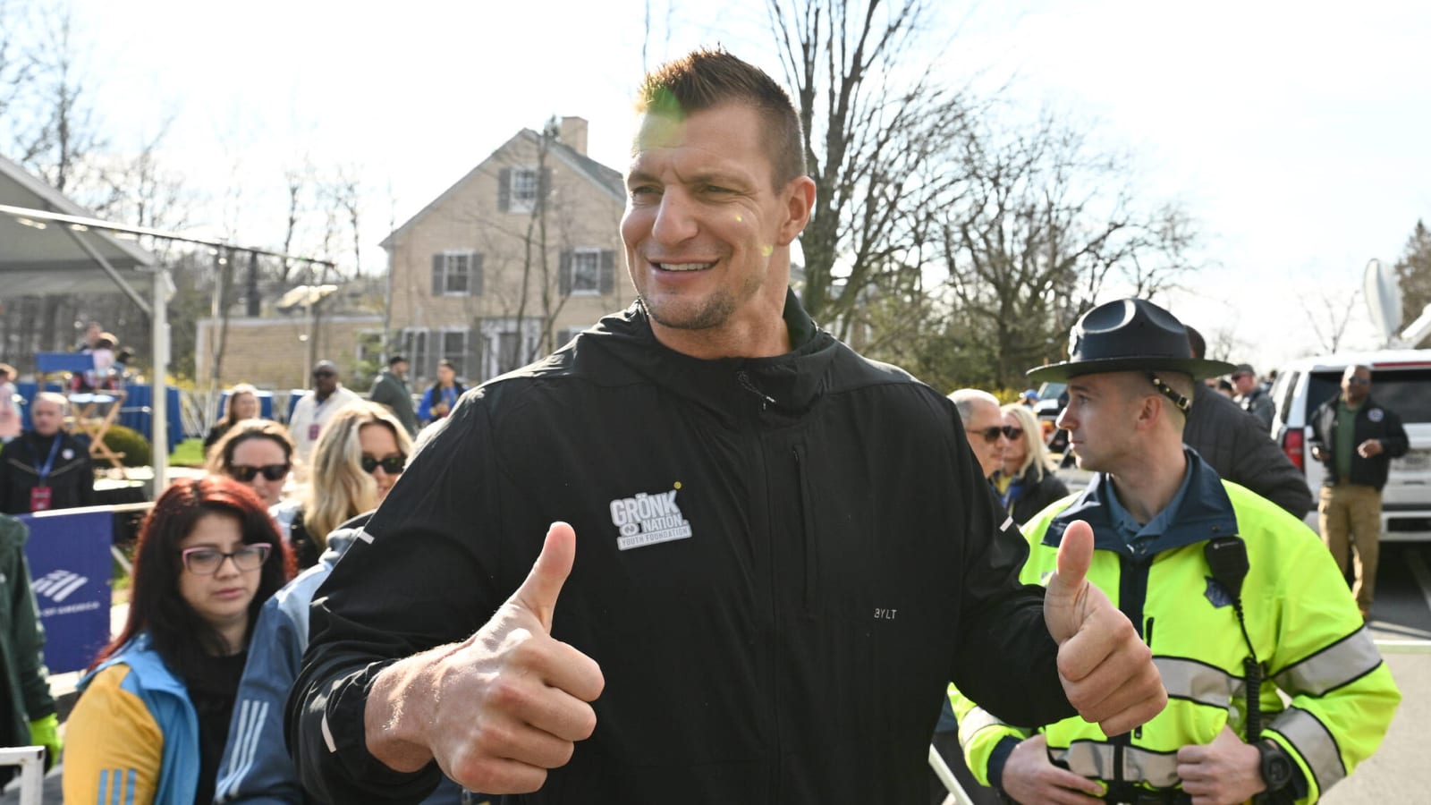 Patriots legend Rob Gronkowski clearly wasn&#39;t hurt by any of the jokes made at his expense during Tom Brady&#39;s roast