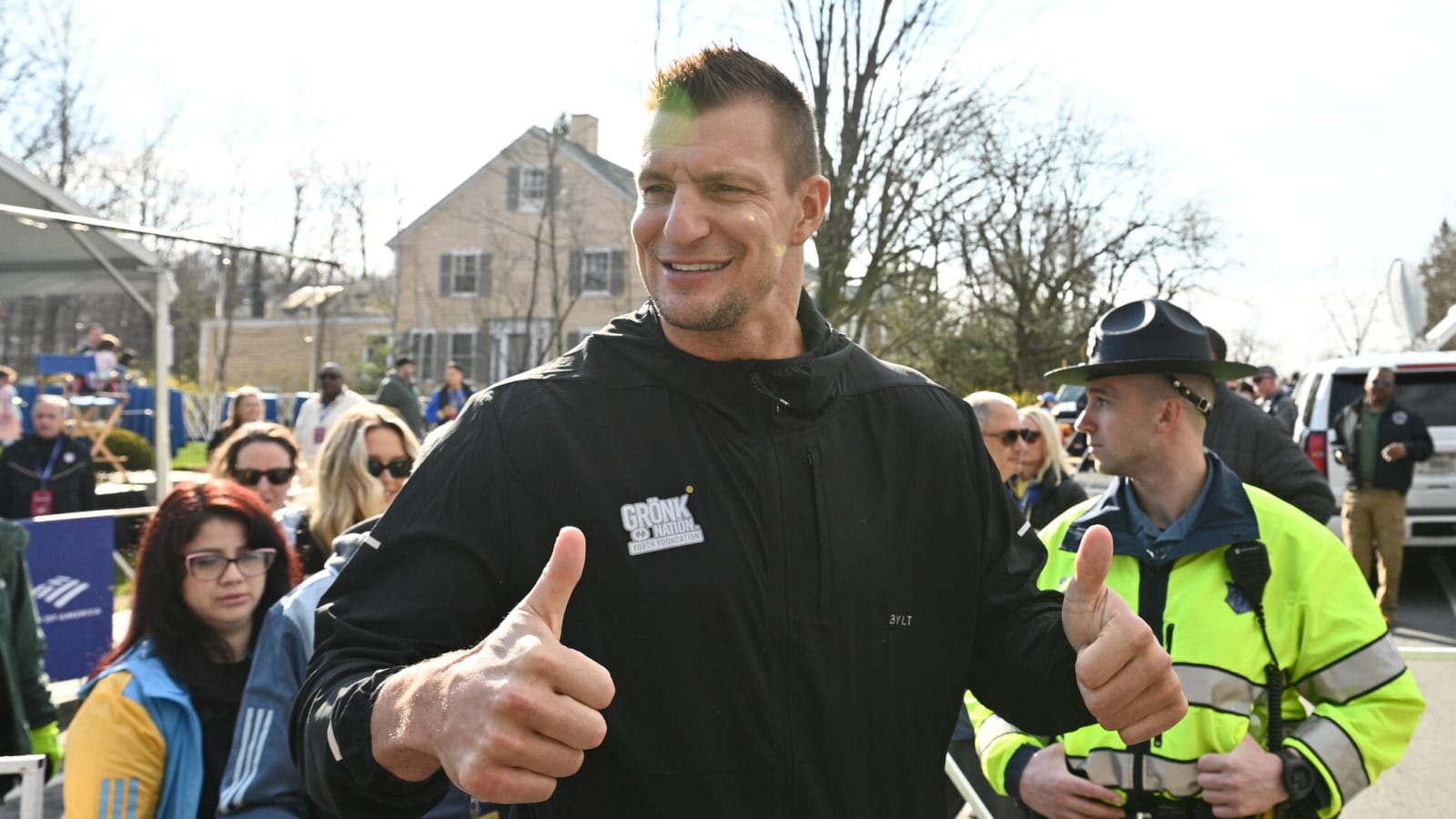 Gronk had one of the most unique ceremonial first pitches ever