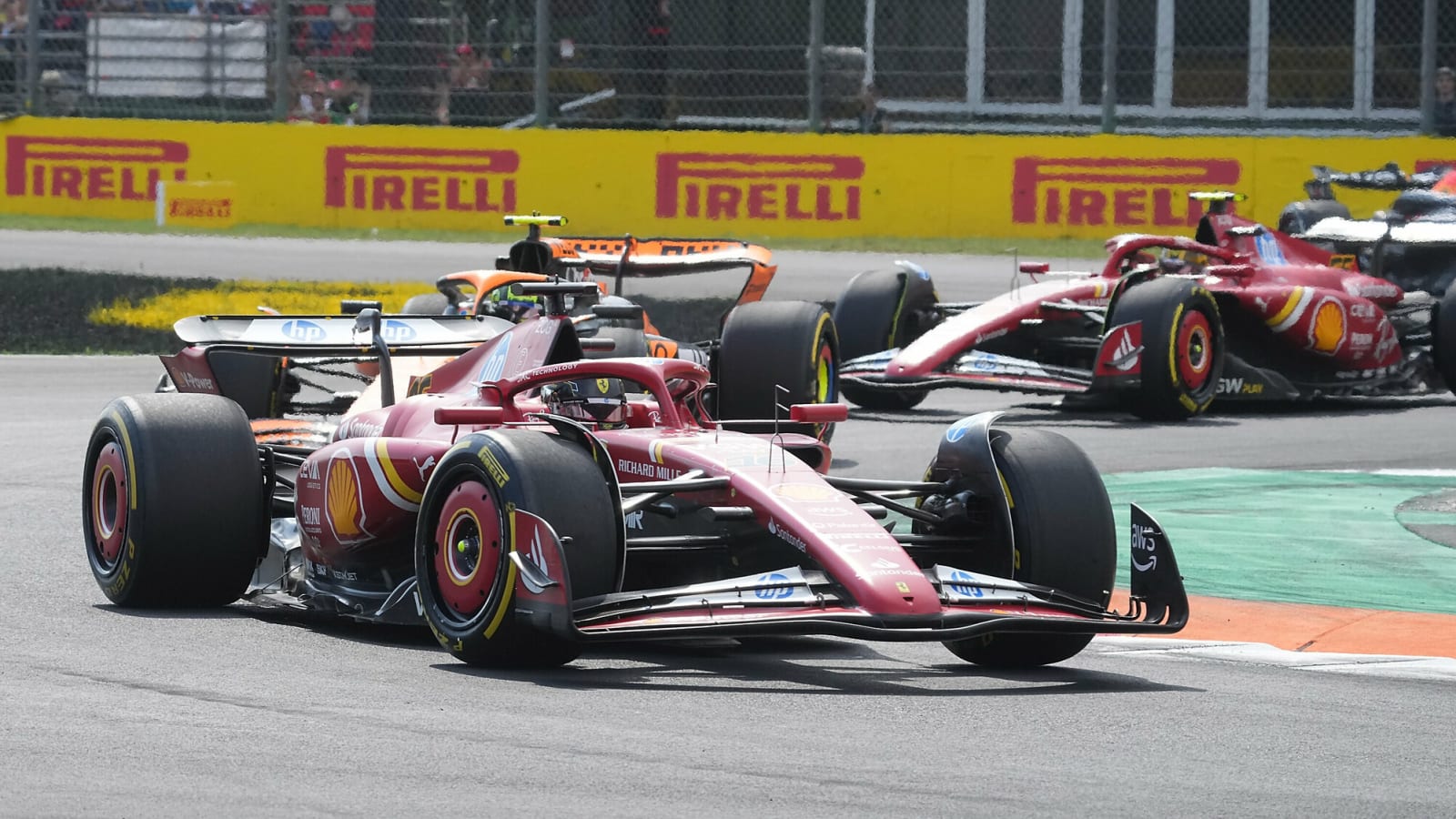Charles Leclerc left FUMING on team radio after losing position to Lando Norris over strategy at Italian GP