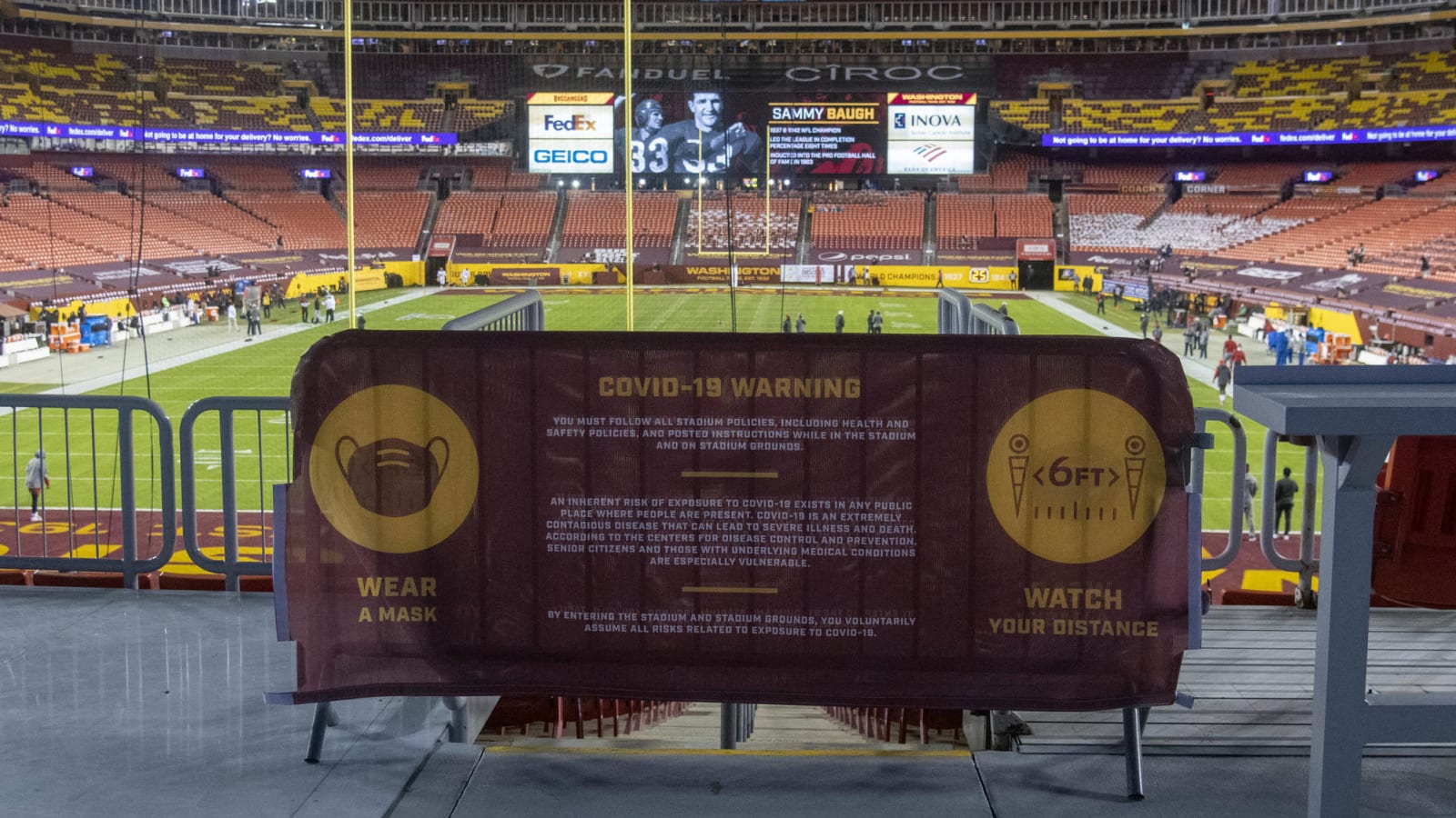 Watch: FedEx Field experiences water disaster in luxury suite