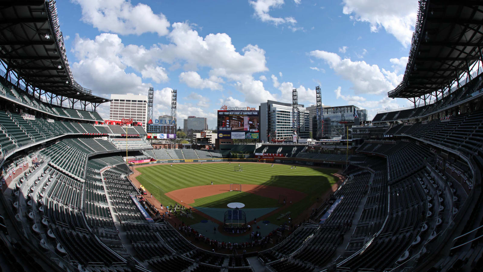 Watch: Fan runs onto field at Braves game, gets drilled by security