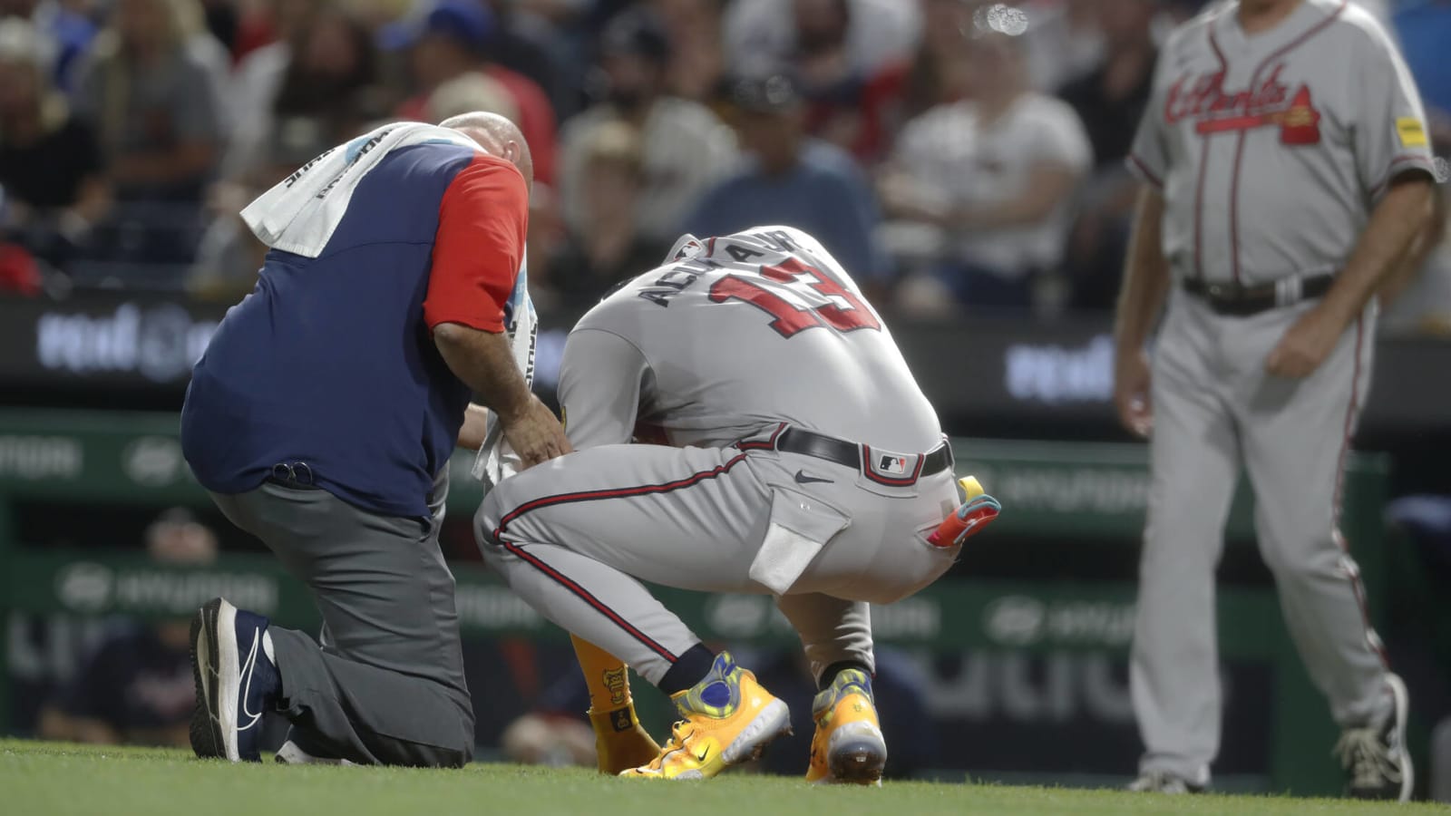  Ronald Acuña Jr. exits game after being hit by pitch