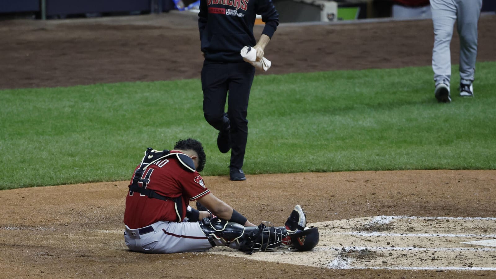 Arizona Diamondbacks' Gabriel Moreno hits against the Milwaukee