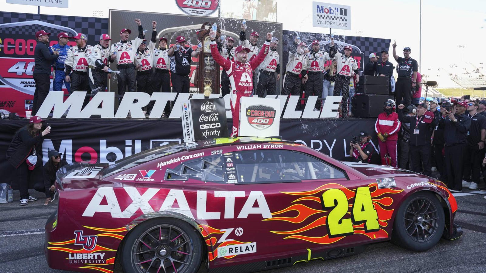 Watch: Hendrick employees and families celebrates William Byron’s milestone win at Martinsville