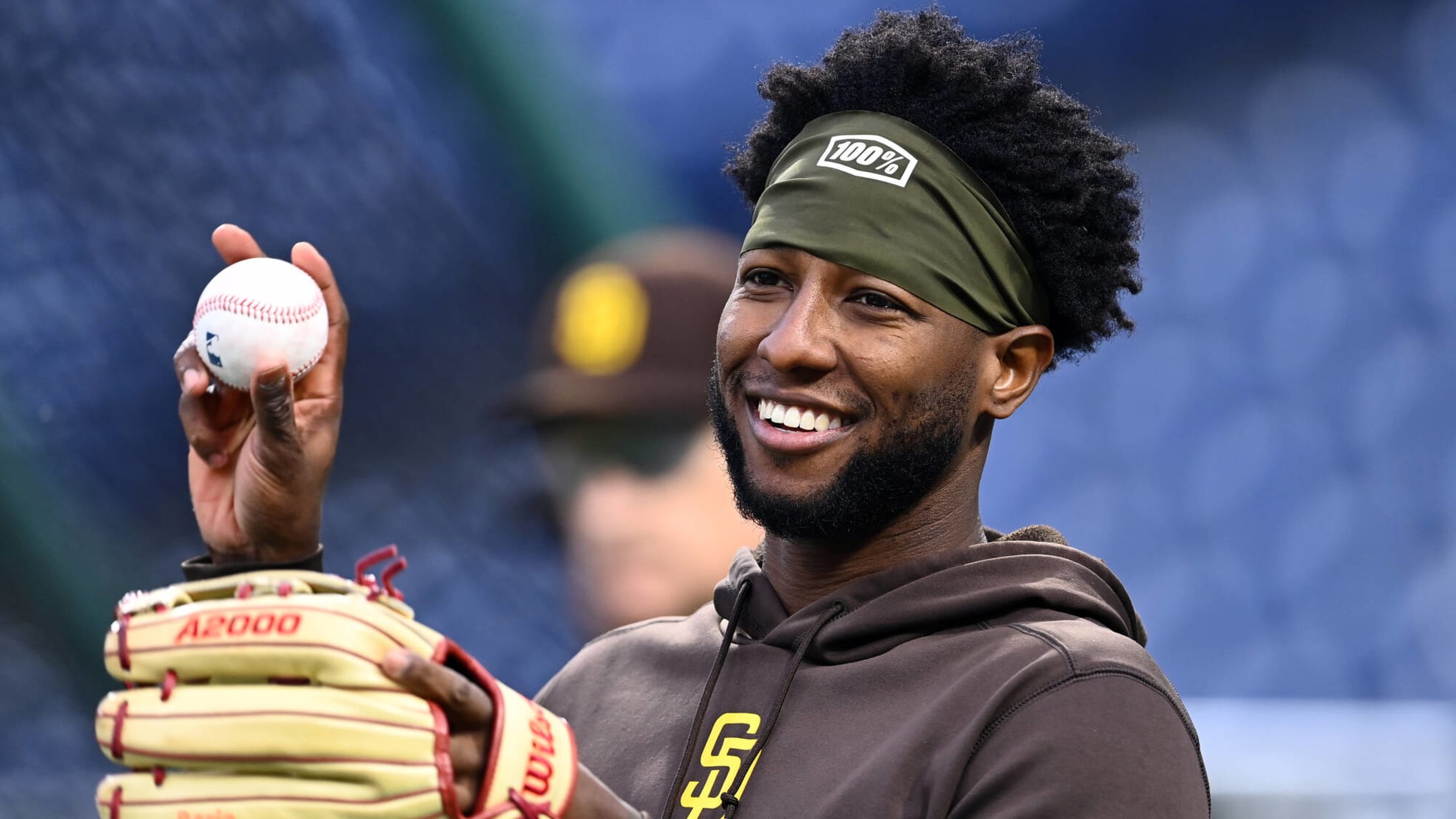 San Diego Padres left fielder Jurickson Profar waits for the pitch