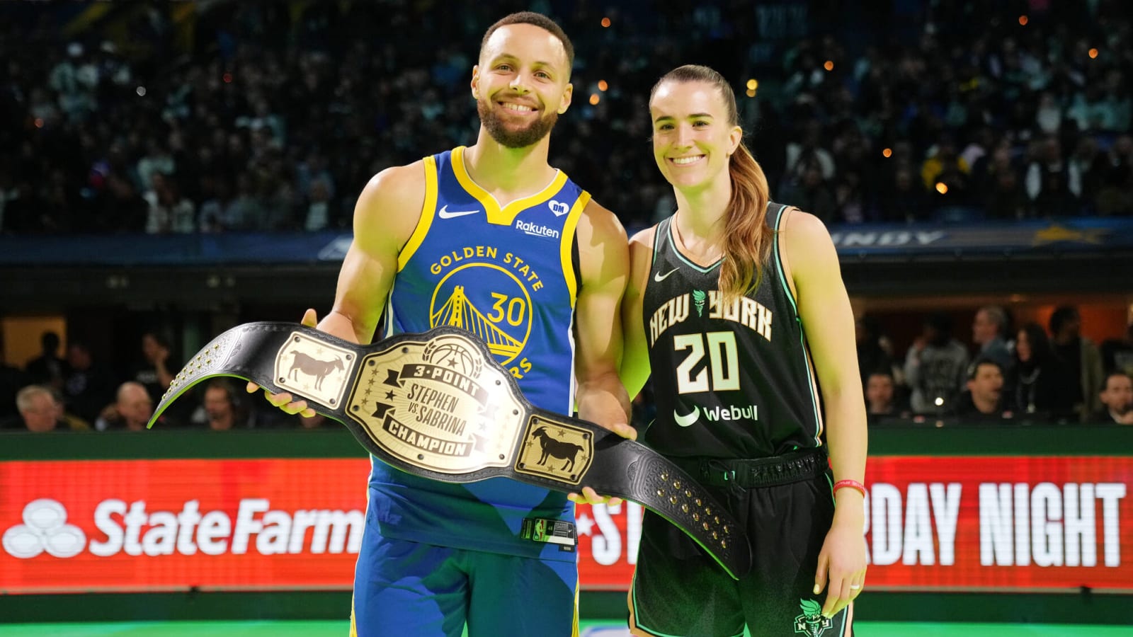 Watch: Steph Curry defeats Sabrina Ionescu in three-point contest