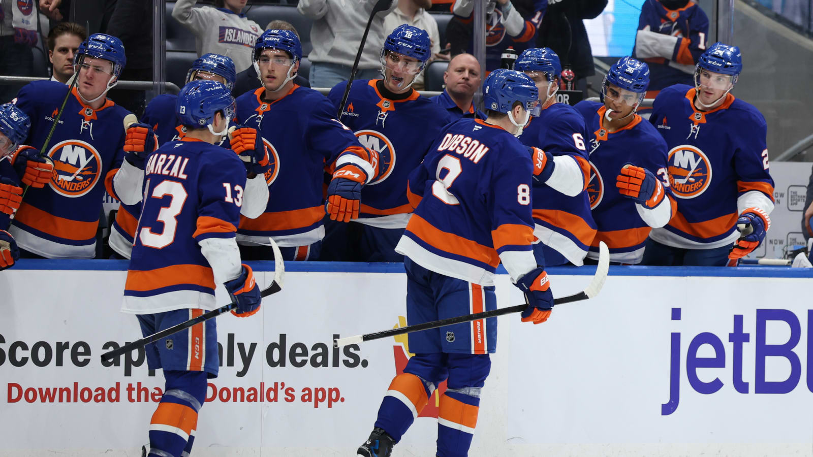 Islanders Use Strong Second Period to Down Sharks 4-1
