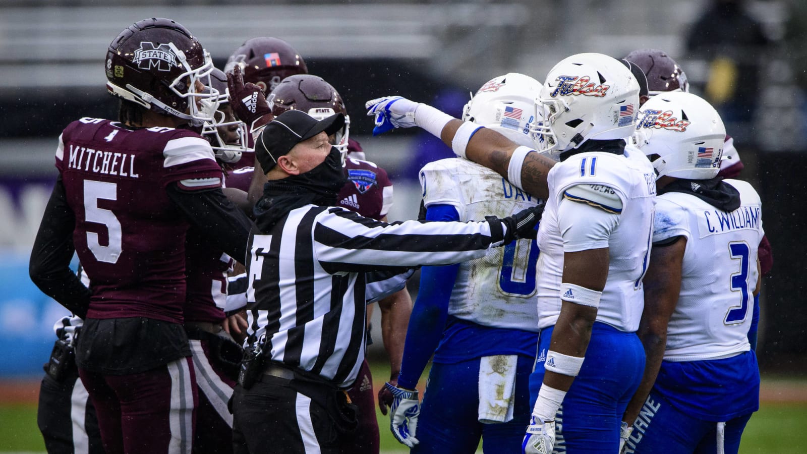 Watch: Mississippi State, Tulsa brawl after Armed Forces Bowl