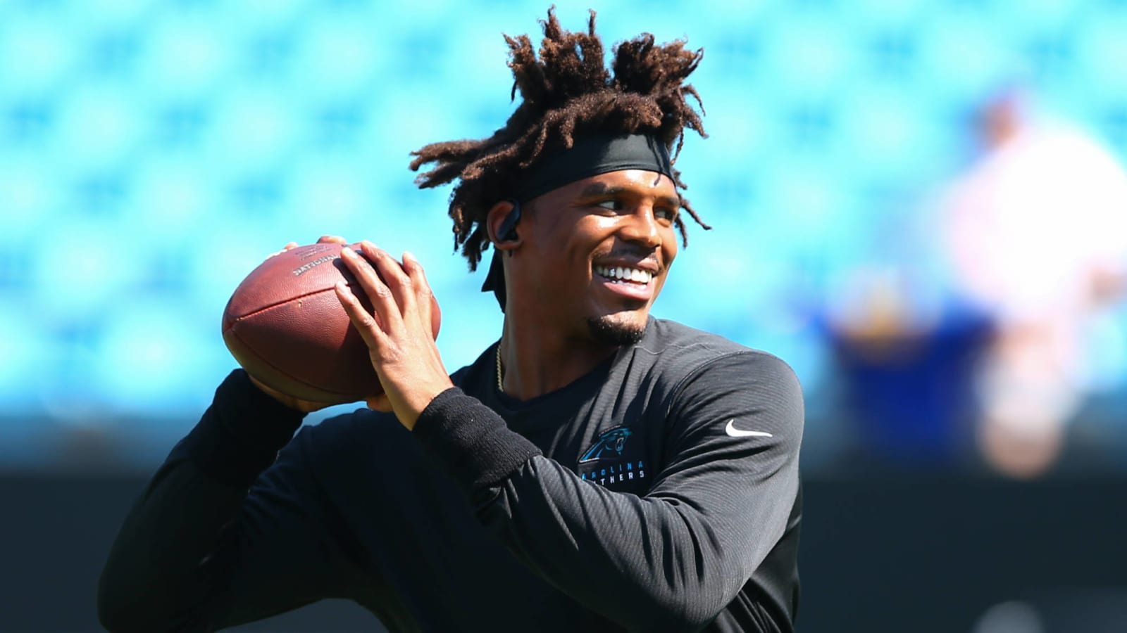 Cam Newton works with new teammate N'Keal Harry at throwing session