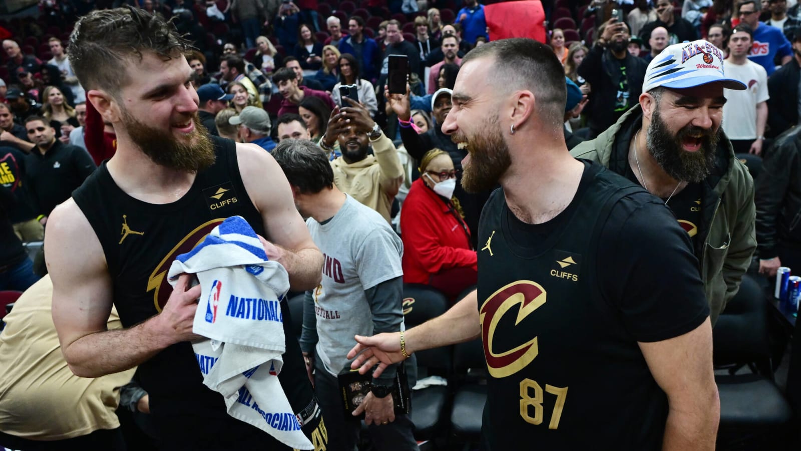 Watch: ‘Pumped up’ Travis Kelce dances with Dean Wade following his stellar 20 point-fourth quarter performance against the Celtics