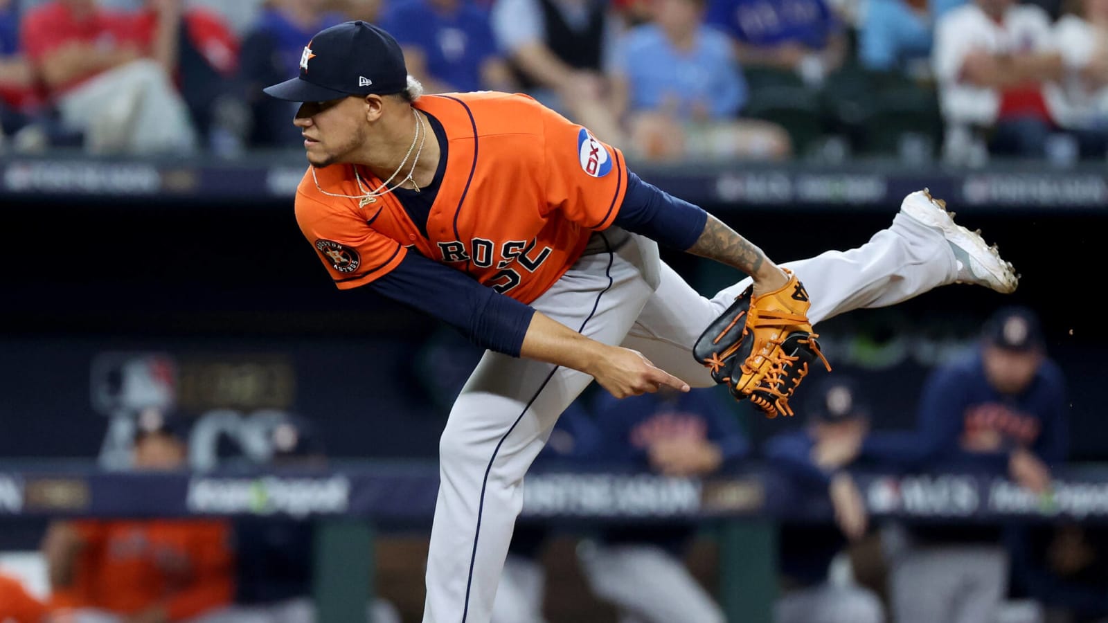 Astros' Bryan Abreu suspended for throwing at Rangers' Adolis