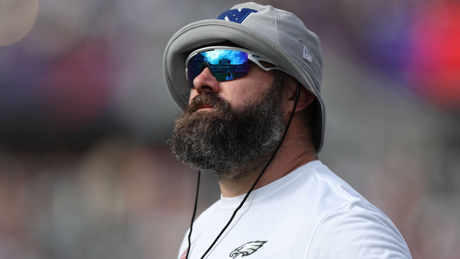 Jason Kelce jumps through flaming table after announcing retirement