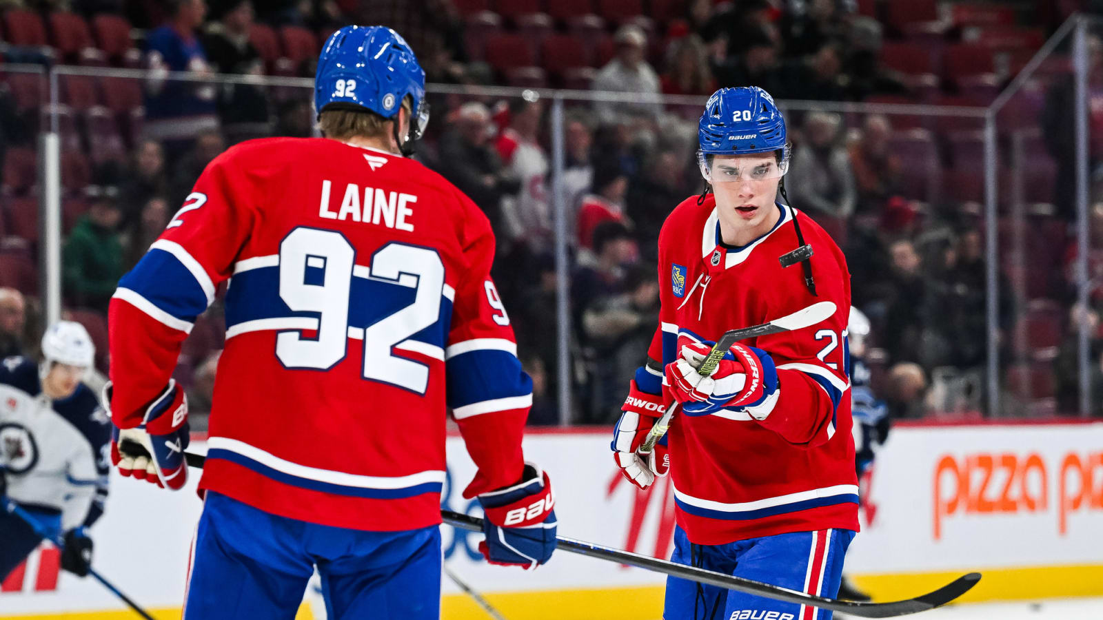 Practice altercation occurs between Habs' Laine, Slafkovsky