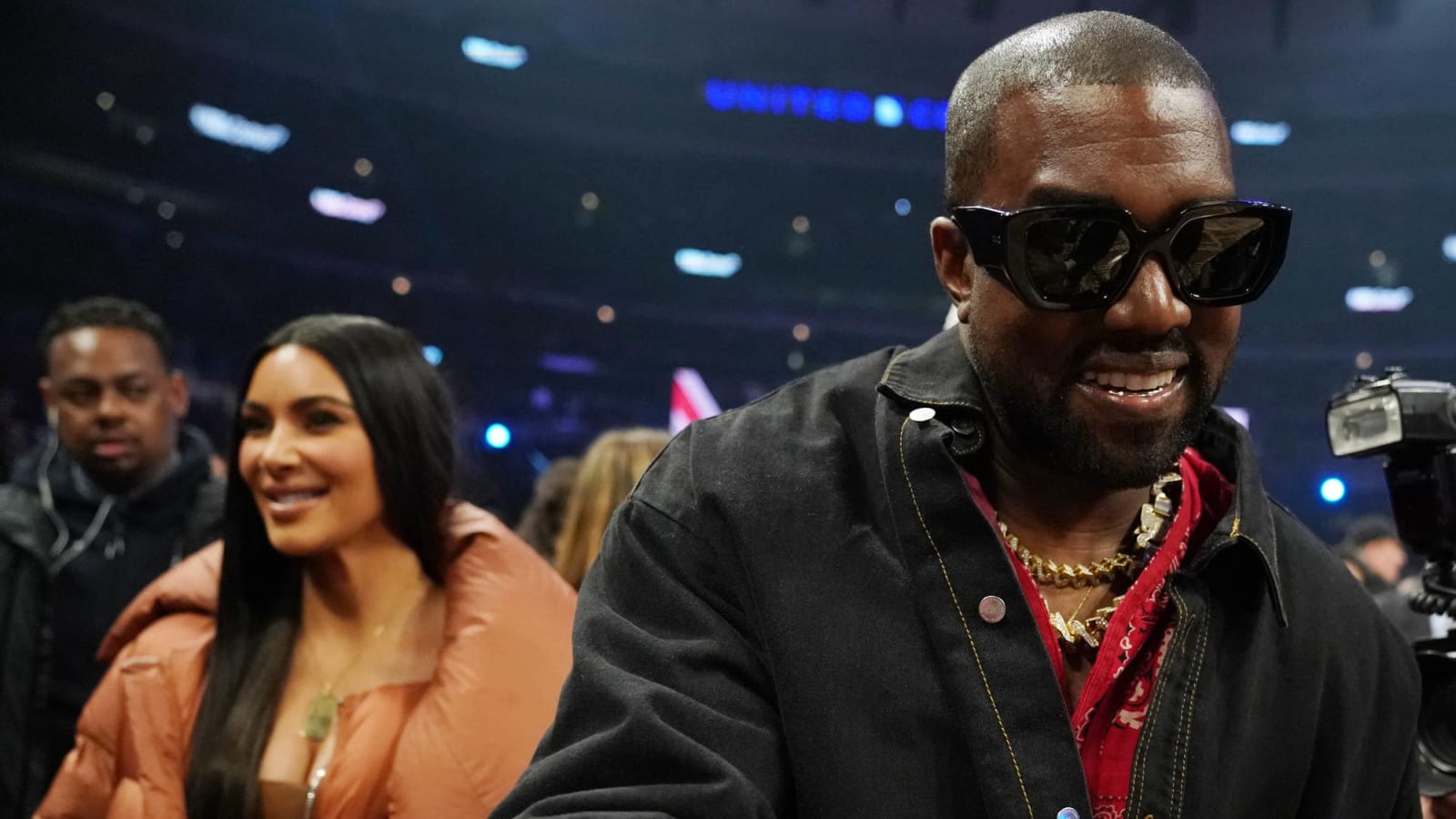 Kanye West watched epic Raptors-Celtics tilt on 100-foot screen
