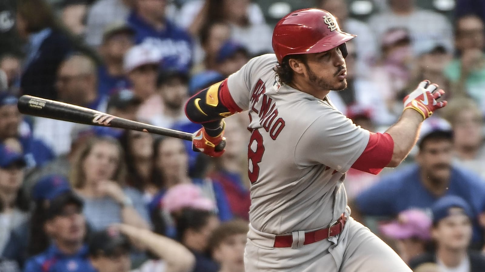 St. Louis Cardinals third baseman Nolan Arenado throws the ball to