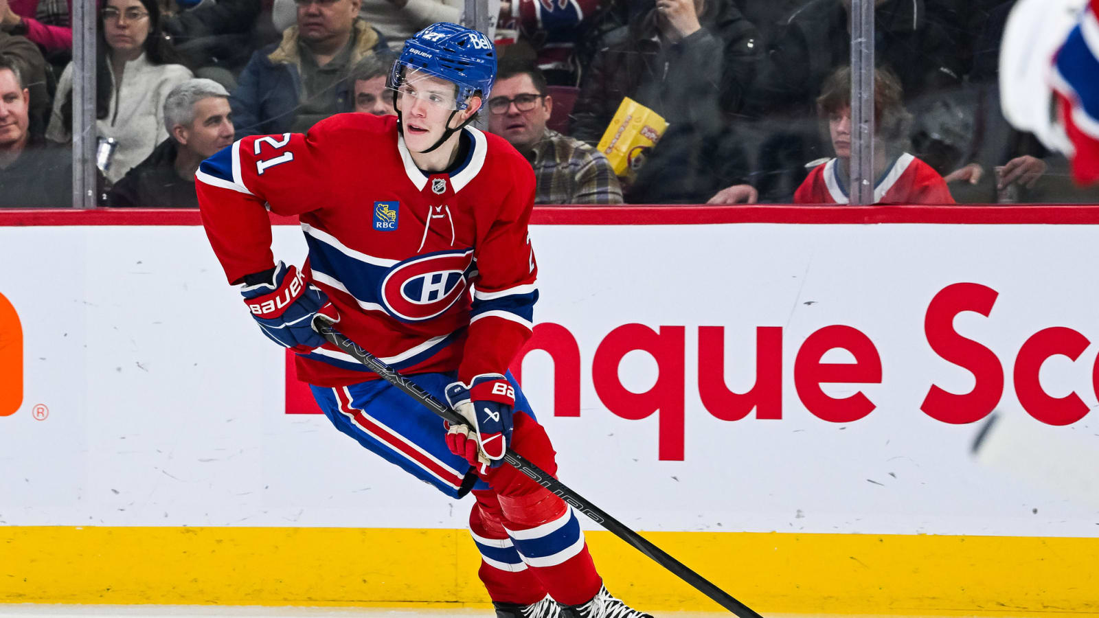 Kaiden Guhle practiced with his teammates this morning