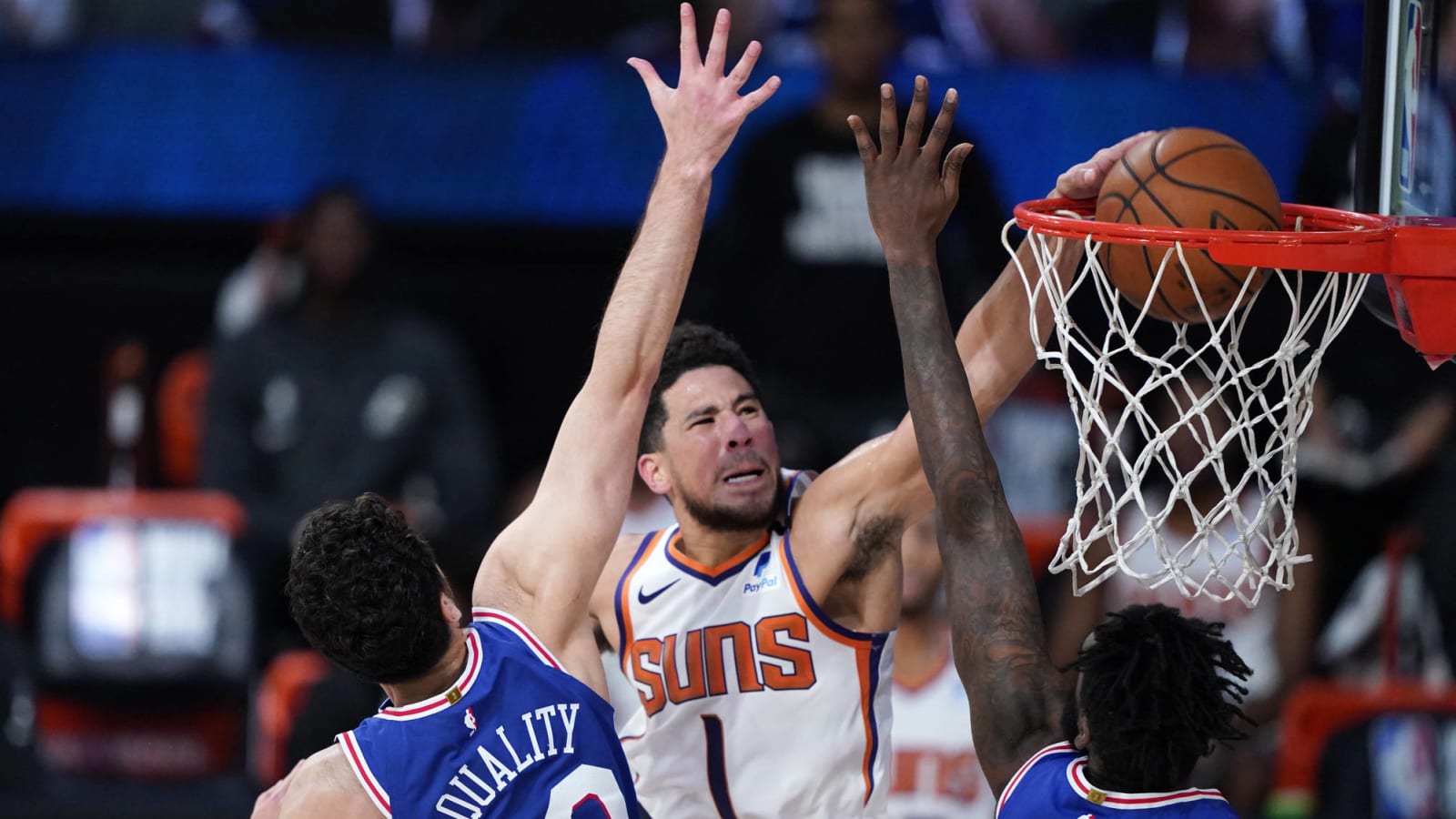 NBA world reacts to Devin Booker posterizing all of Philadelphia