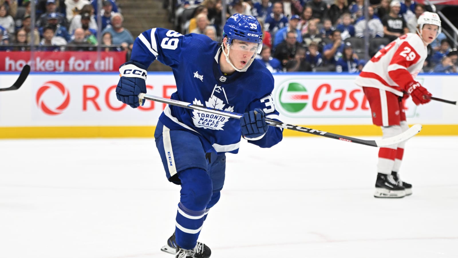 Easton Cowan and Fraser Minten connect for a beauty goal at Prospect Showcase