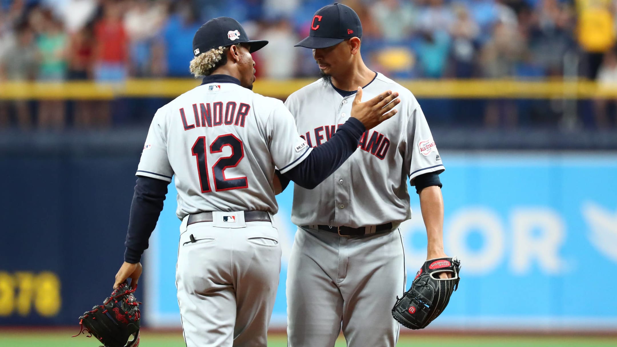 Cleveland Indians' Francisco Lindor poses with his teams baseball