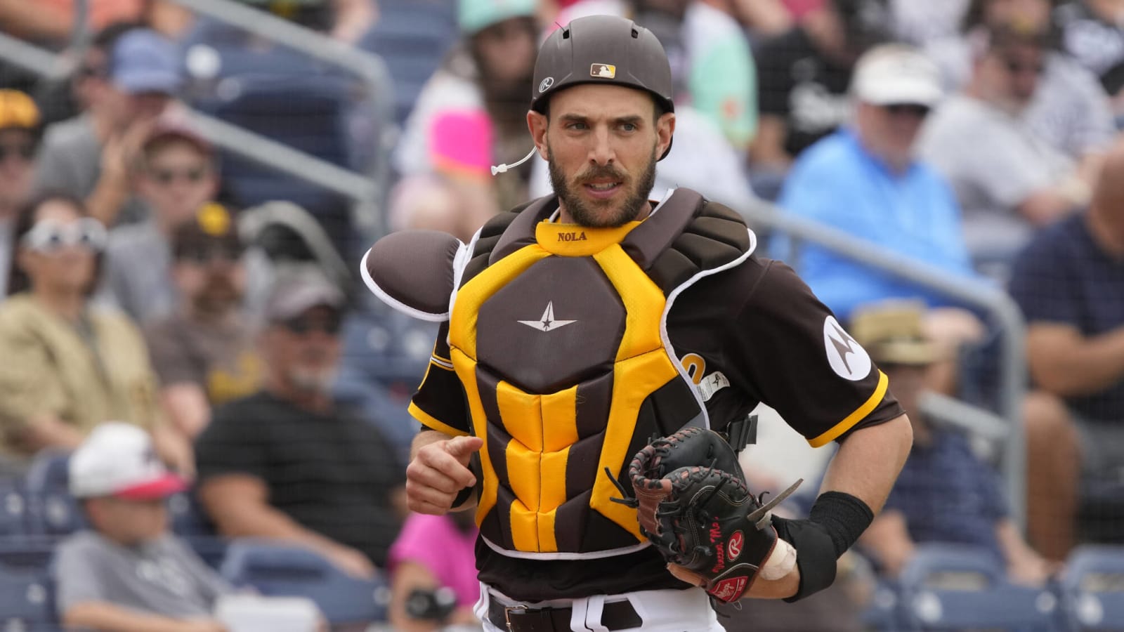 Watch: Austin Nola hit in the face by pitch in spring training