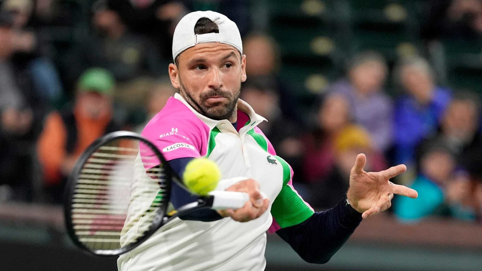 Watch: Grigor Dimitrov hits incredible shot from the floor against Gael Monfils at Indian Wells