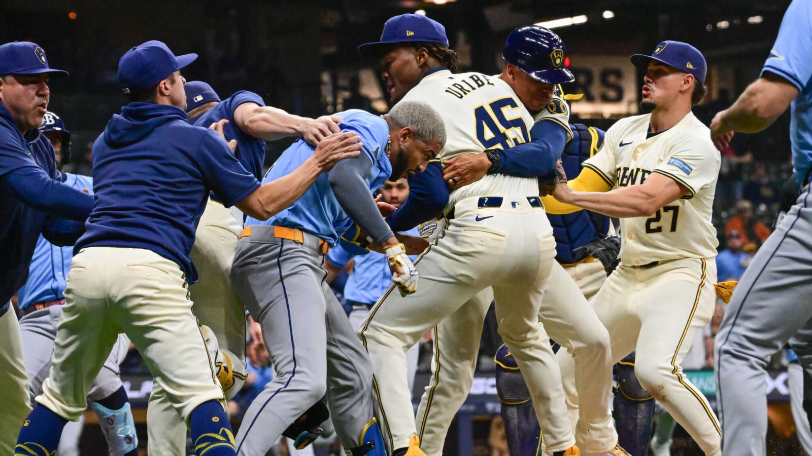 MLB hands out multiple suspensions for Rays-Brewers brawl