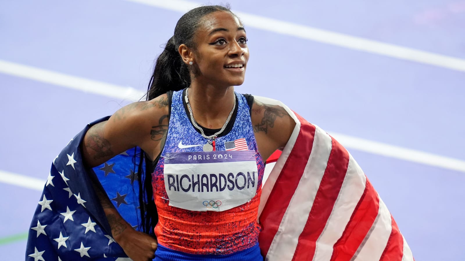 Watch: Sha'Carri Richardson's epic stare during 4x100m relay goes viral