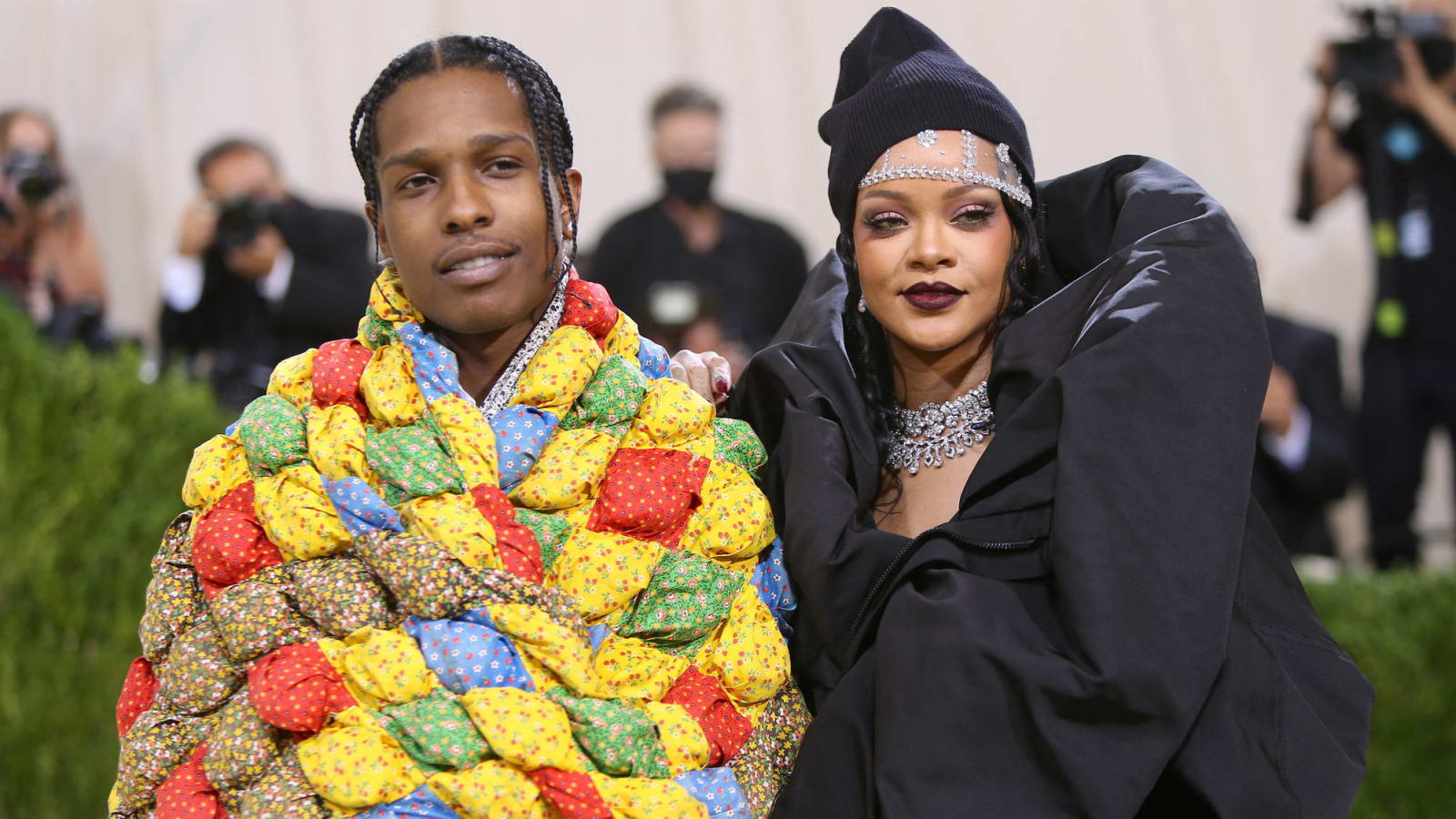 Rihanna debuts baby bump while hand-in-hand with A$AP Rocky