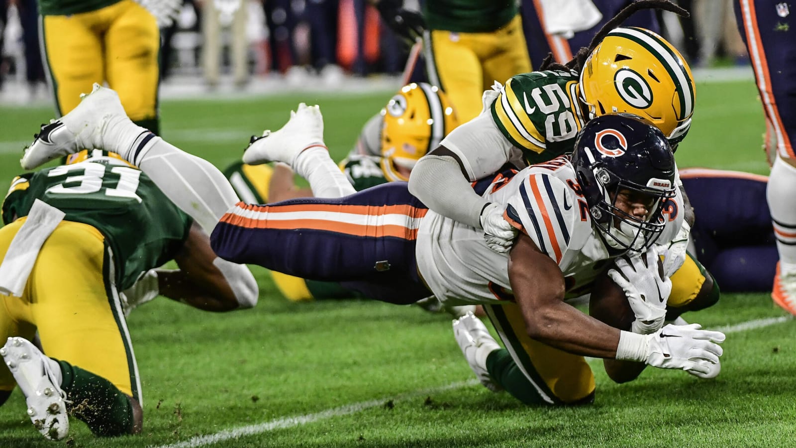 David Montgomery blames Packers' home-field advantage for Bears' negated TD