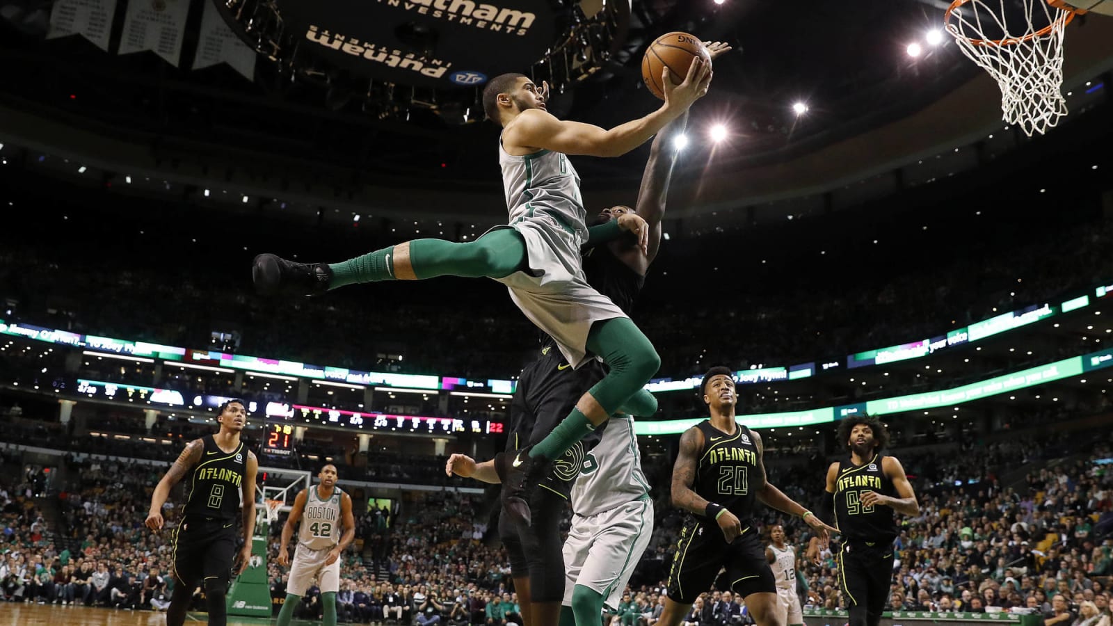 WATCH: Jayson Tatum embarrasses Hawks with steal, dunk sequence
