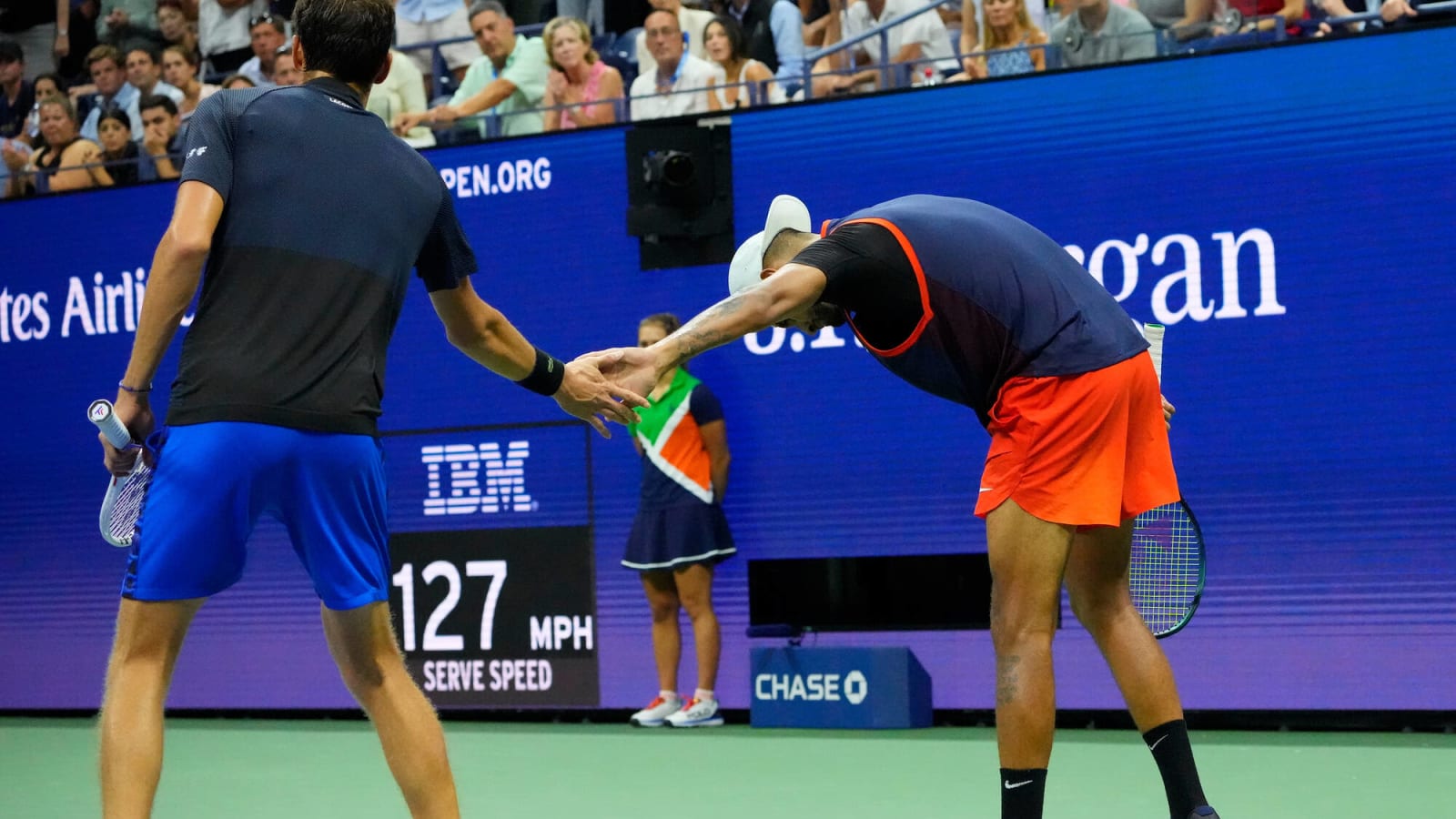 Nick Kyrgios upsets No. 1 Daniil Medvedev in U.S. Open, despite &#39;bonehead&#39; play