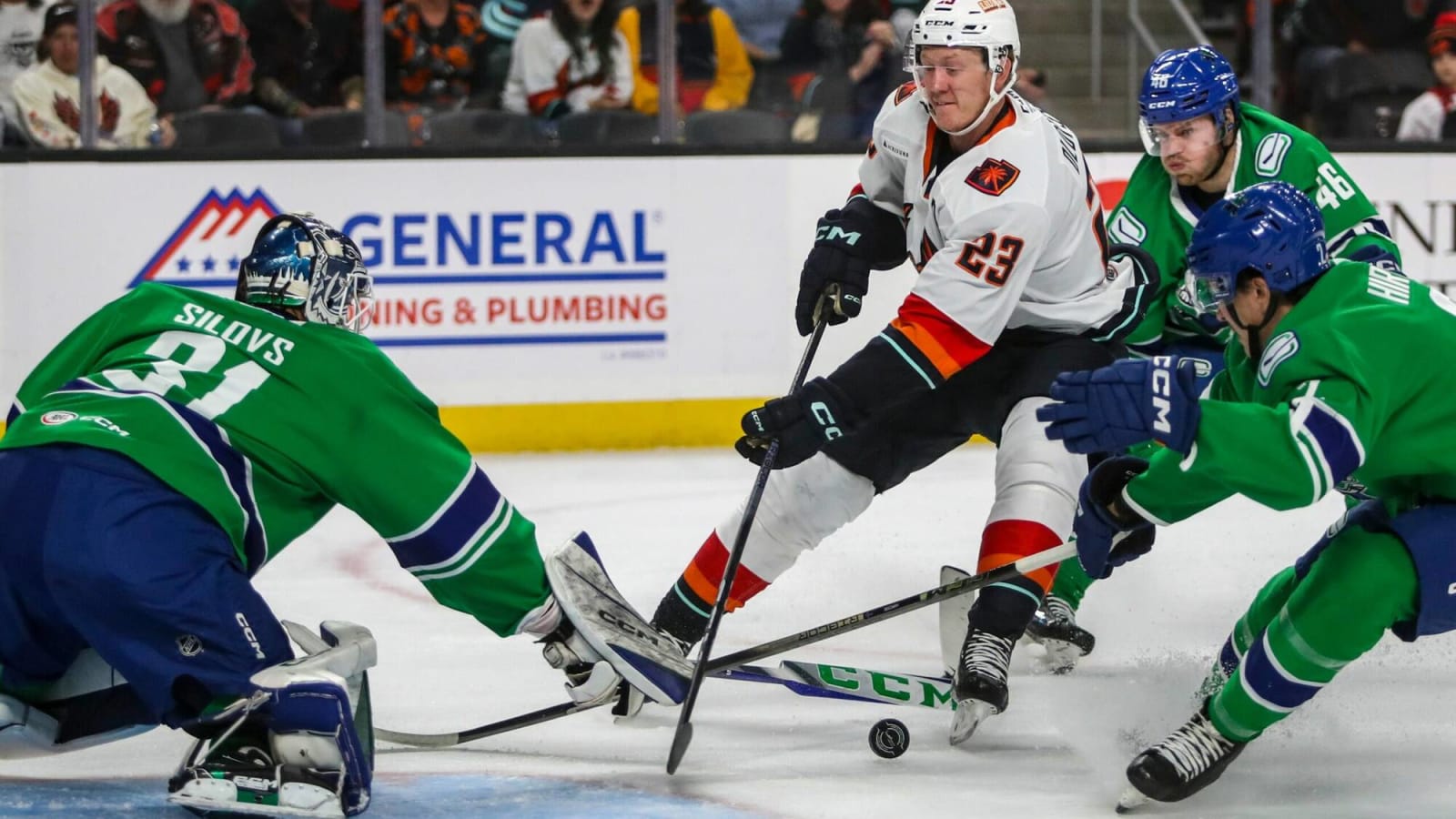 Abbotsford Canucks’ Arturs Silovs named AHL goaltender of the month