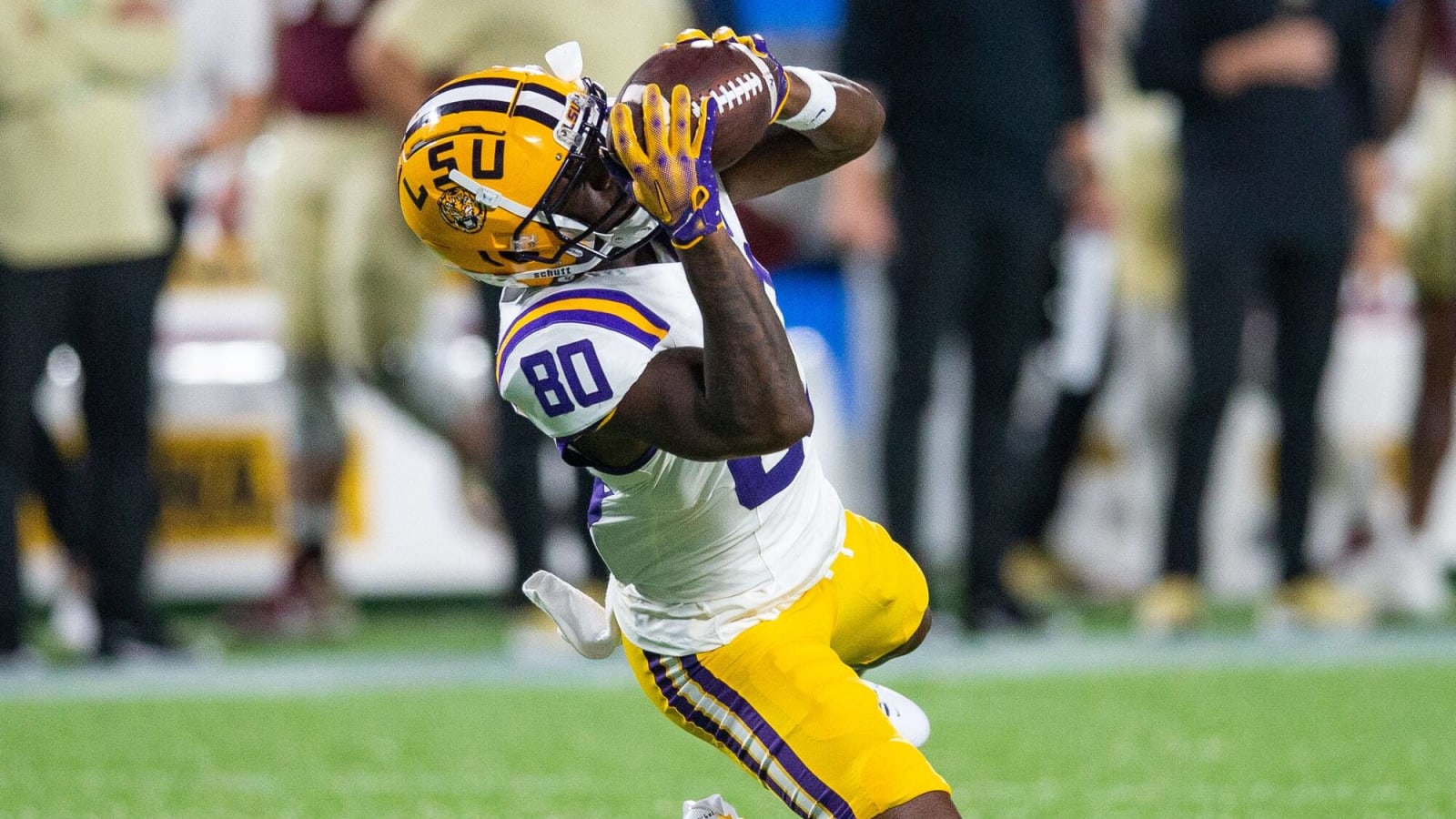 LSU debuts futuristic helmet feature against FSU