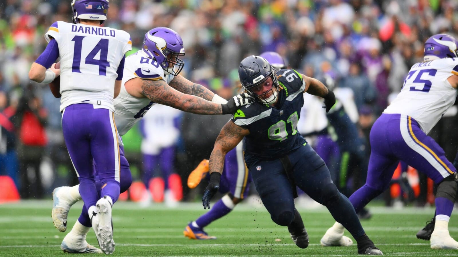 Seahawks D-Lineman Claims He Only Scraped Sam Darnold’s Facemask… So Let’s Take a Look
