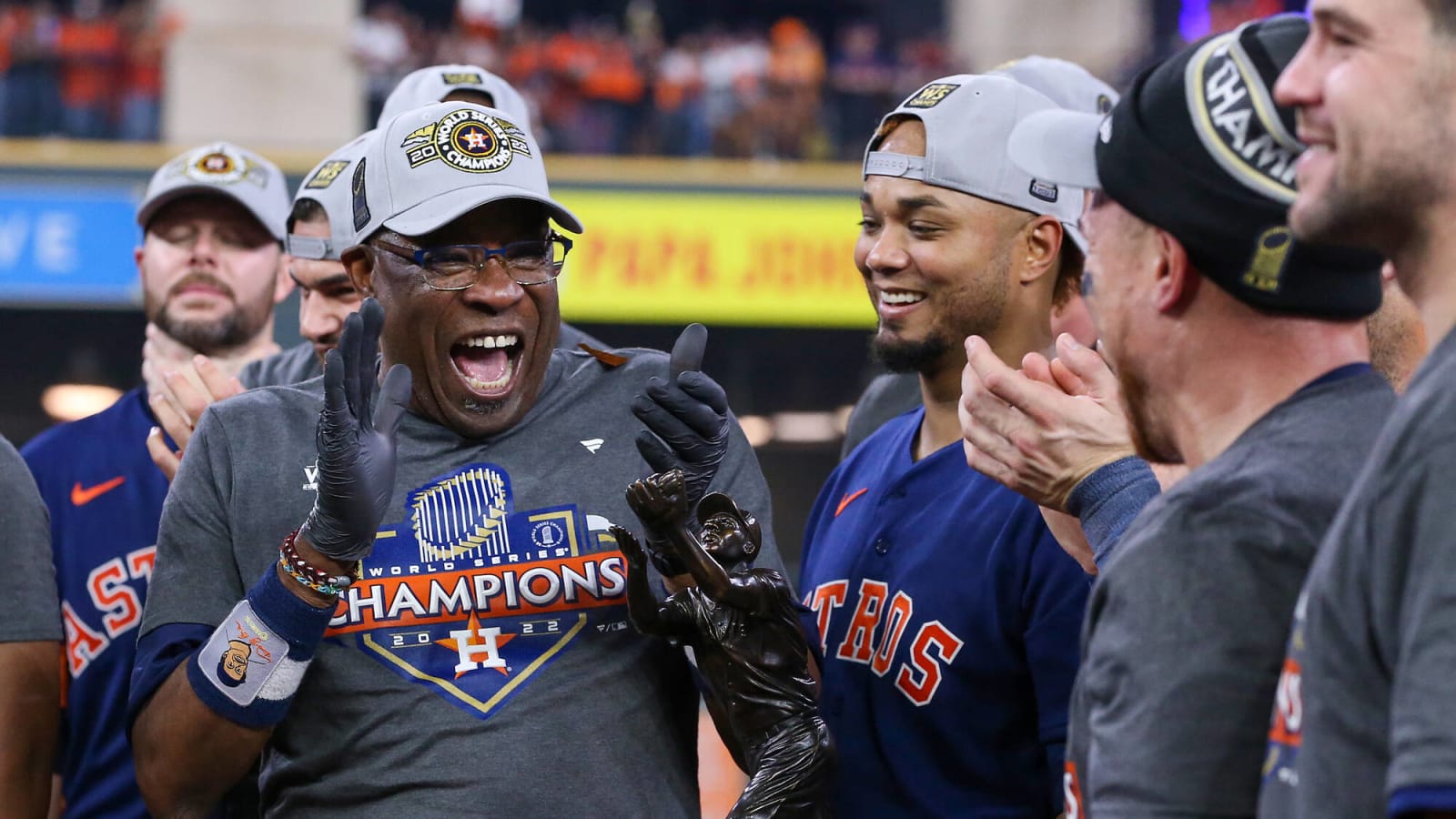 Video: Dusty Baker does beer luge after winning World Series
