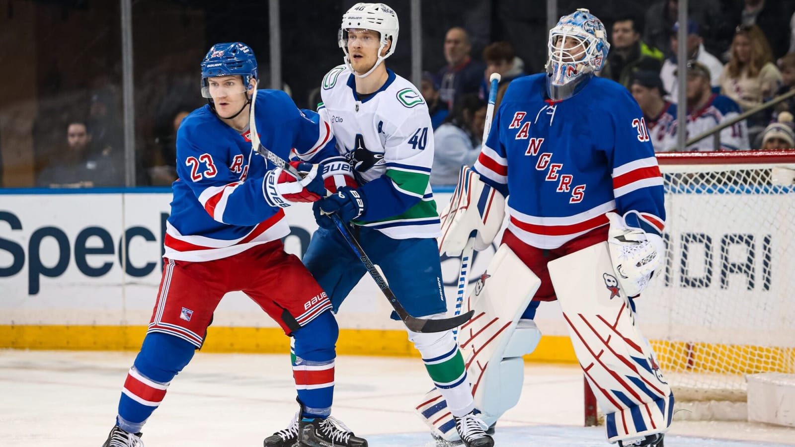 Canucks’ Elias Pettersson, Nils Hoglander exit game versus Rangers