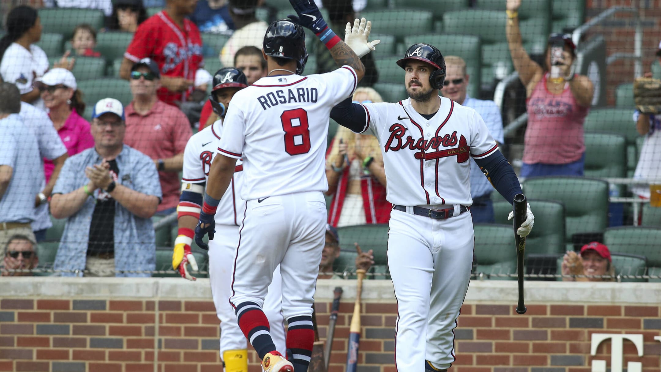 The Atlanta Braves girls throwing out free stuff to the fa…