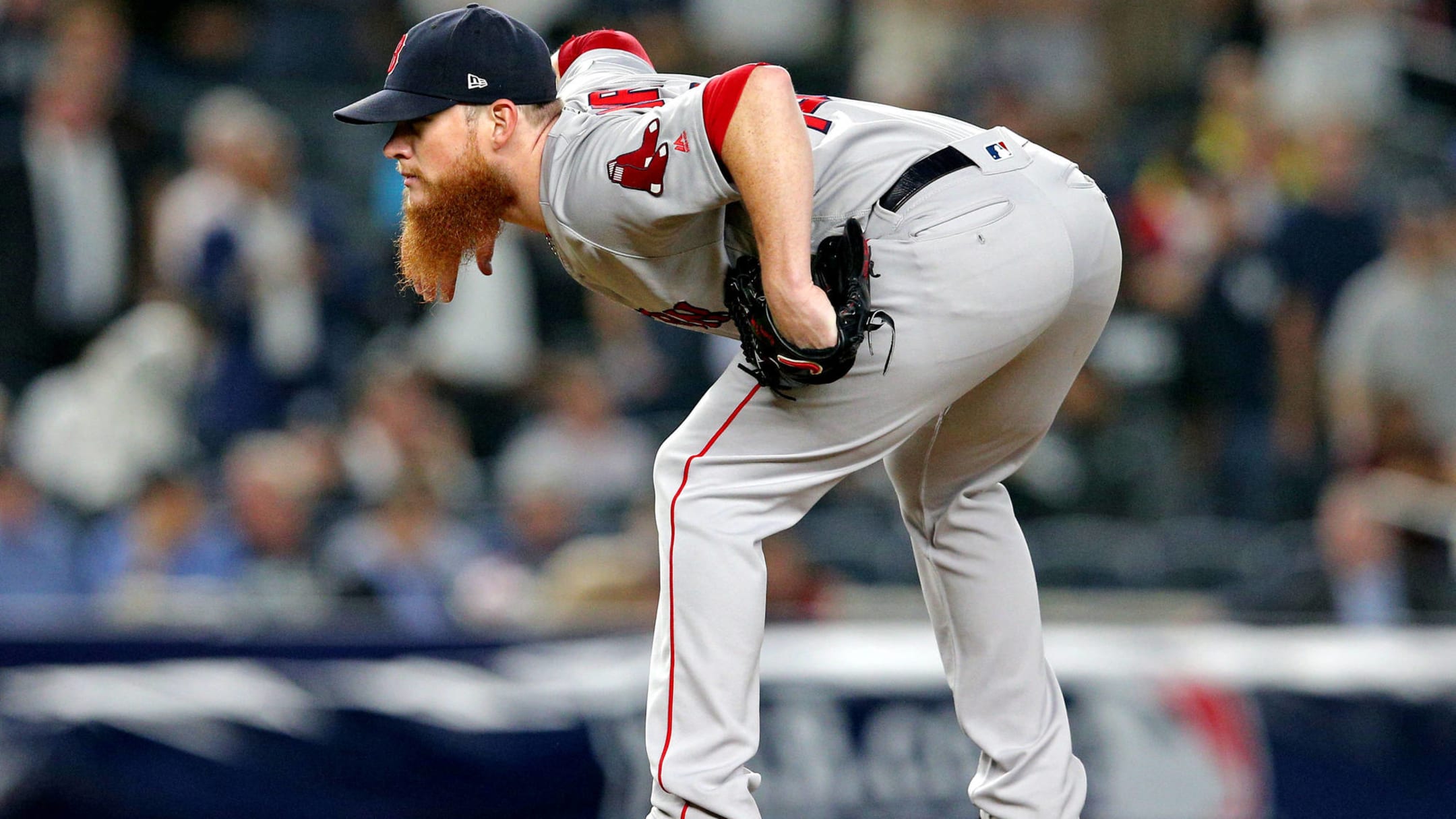 A few Astros fans behind home plate were mocking Craig Kimbrel's pre-pitch  pose during his Game 4 appearance