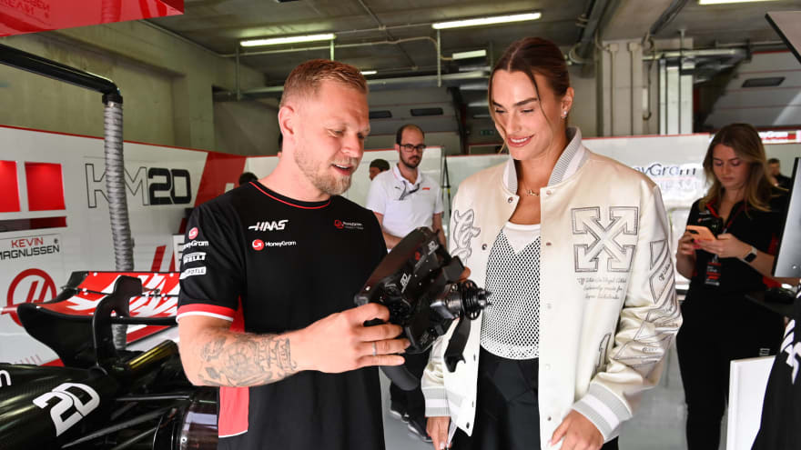 Tennis star Aryna Sabalenka spotted at Haas F1 Garage during Emilia Romagna GP