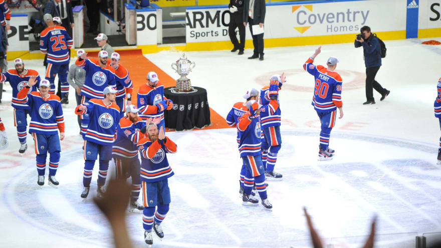 Edmonton Oilers win the Clarence S. Campbell Bowl, but don’t hoist the trophy