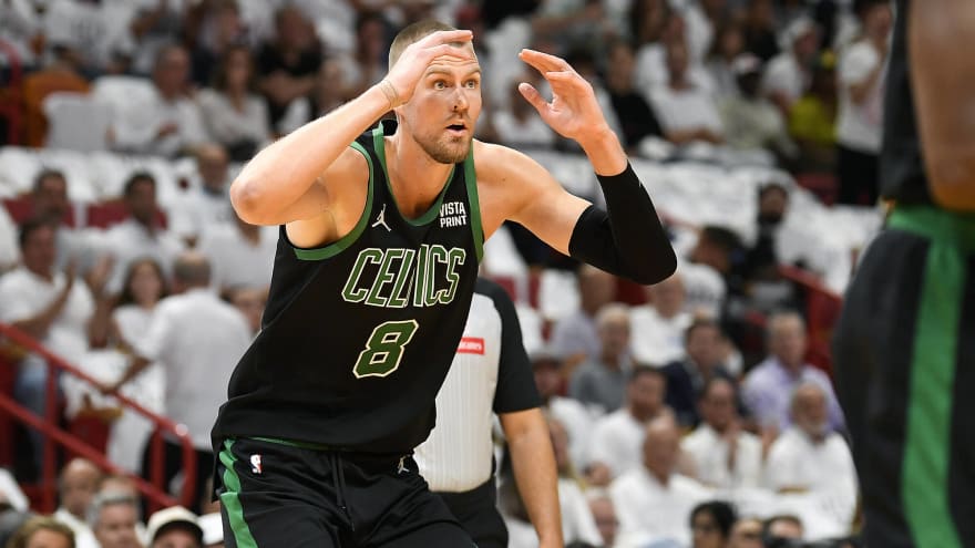  Boston Celtics Star Kristaps Porzingis Exits Game 4 Vs. Miami Heat With Non-Contact Injury